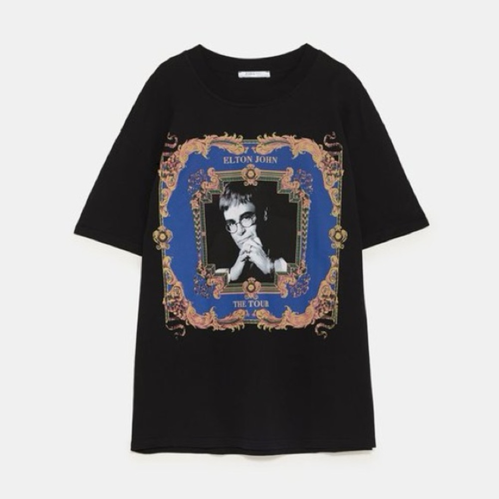 Zara Elton John Graphic Tee size L